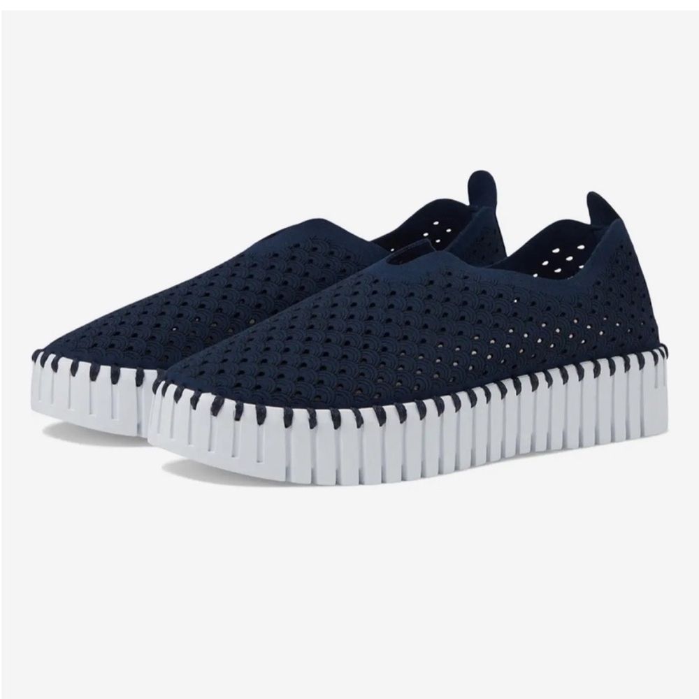 Ilse Jacobsen‎ || Tulip 3373 The On-The-Go Platform Slip-On Dark Indigo Navy 40
